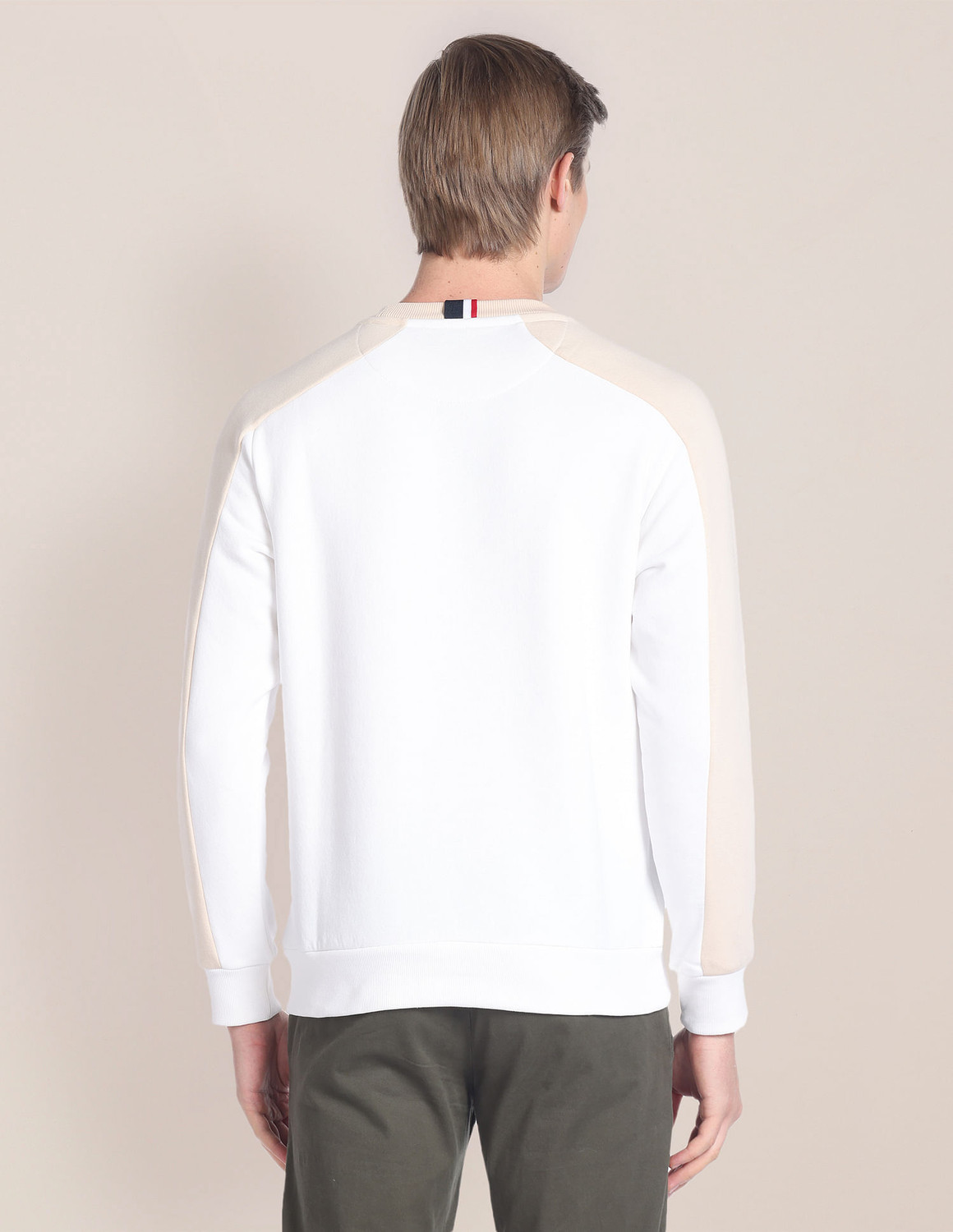 Image of U.S. POLO ASSN. Men Full Sleeve Color Block Sweatshirt
