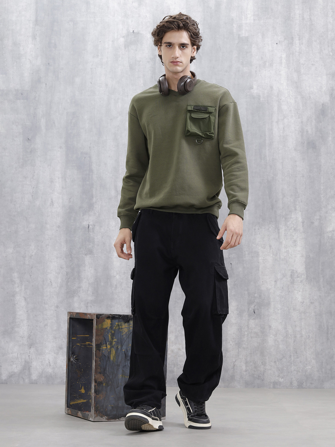 Image of WROGN Full Sleeve Solid Men Sweatshirt
