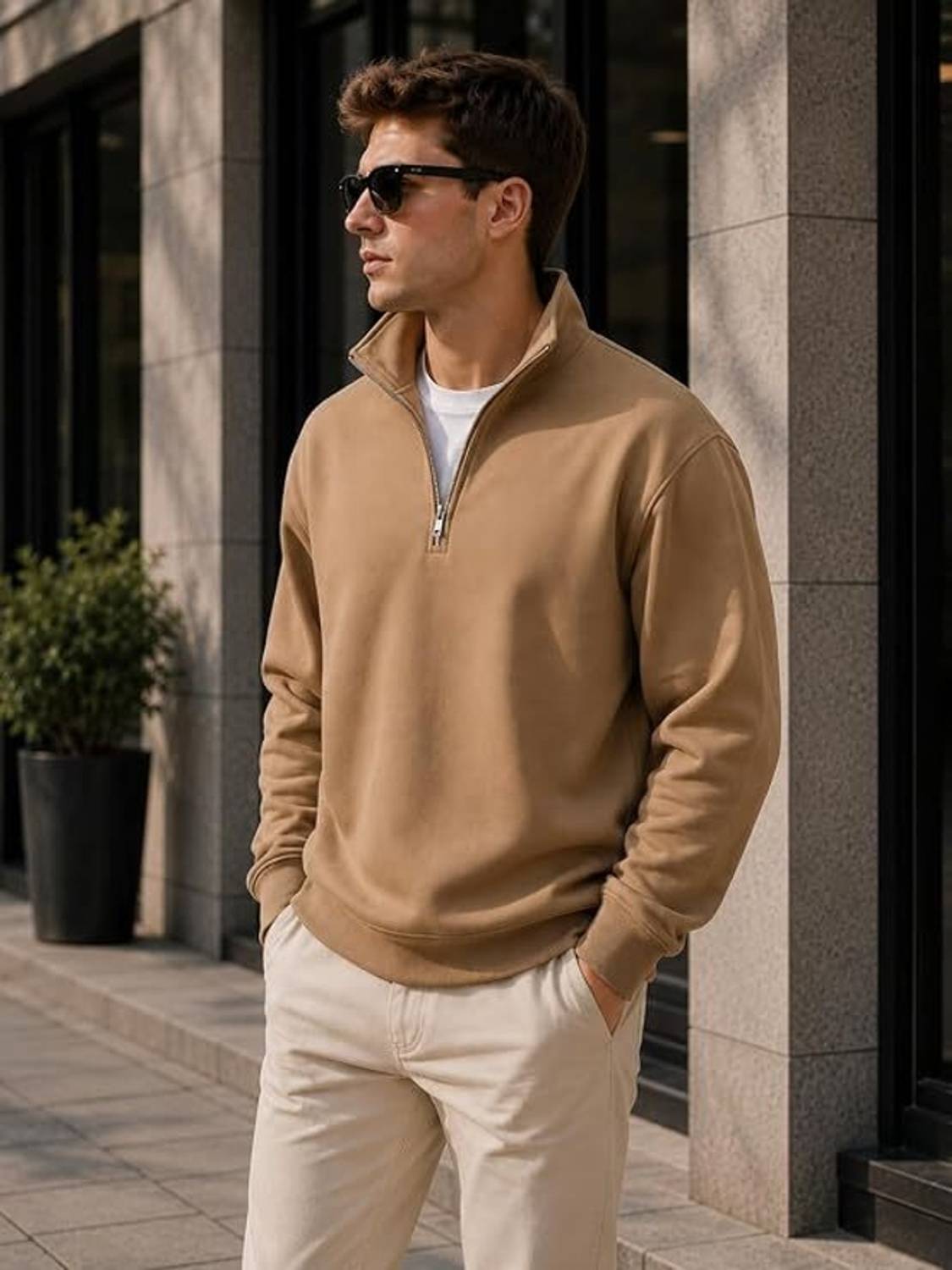 Men Full Sleeve Solid Sweatshirt - Image 3