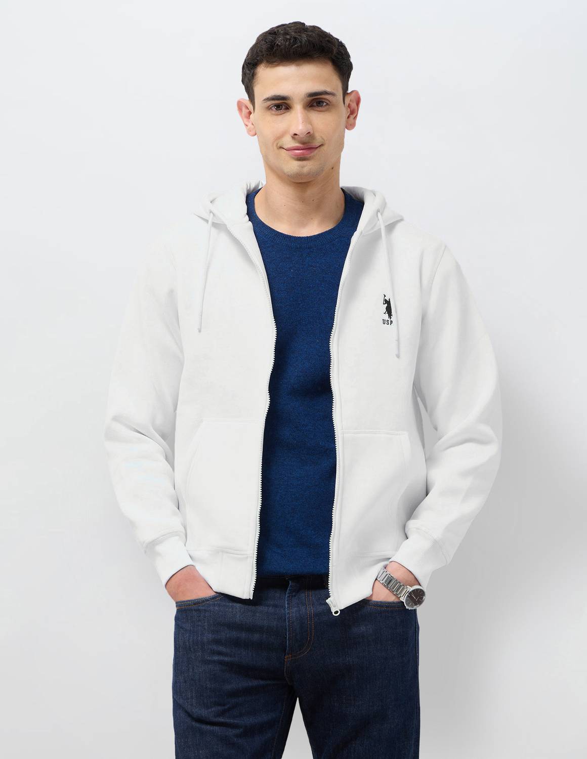 U.S. POLO ASSN. Men Full Sleeve Solid Sweatshirt - Image 1