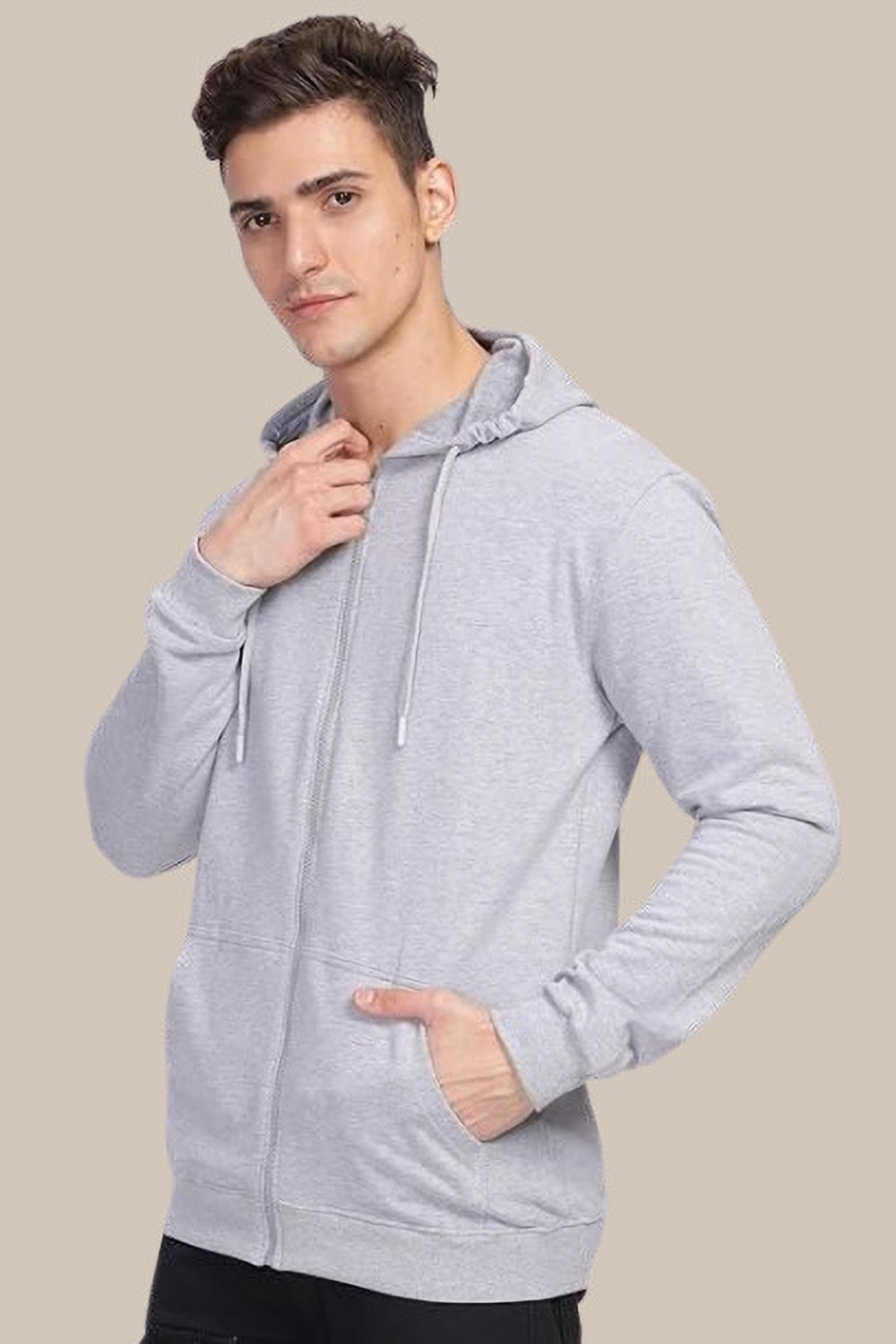 Image of ZAKOD Men Full Sleeve Solid Hooded Sweatshirt