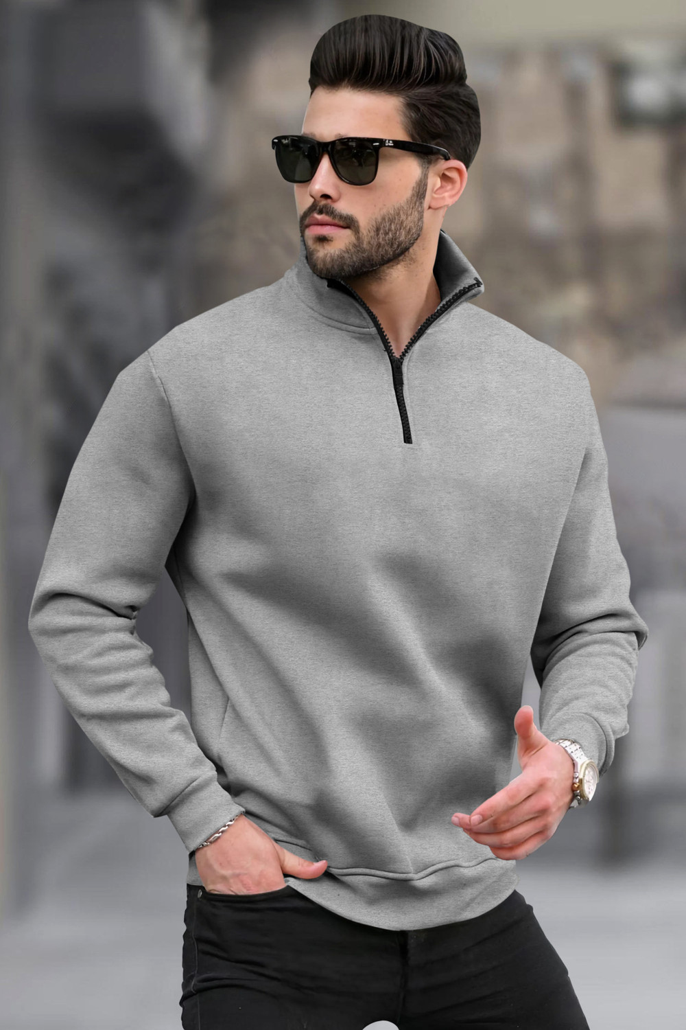Image of TRIPR Full Sleeve Solid Men Sweatshirt