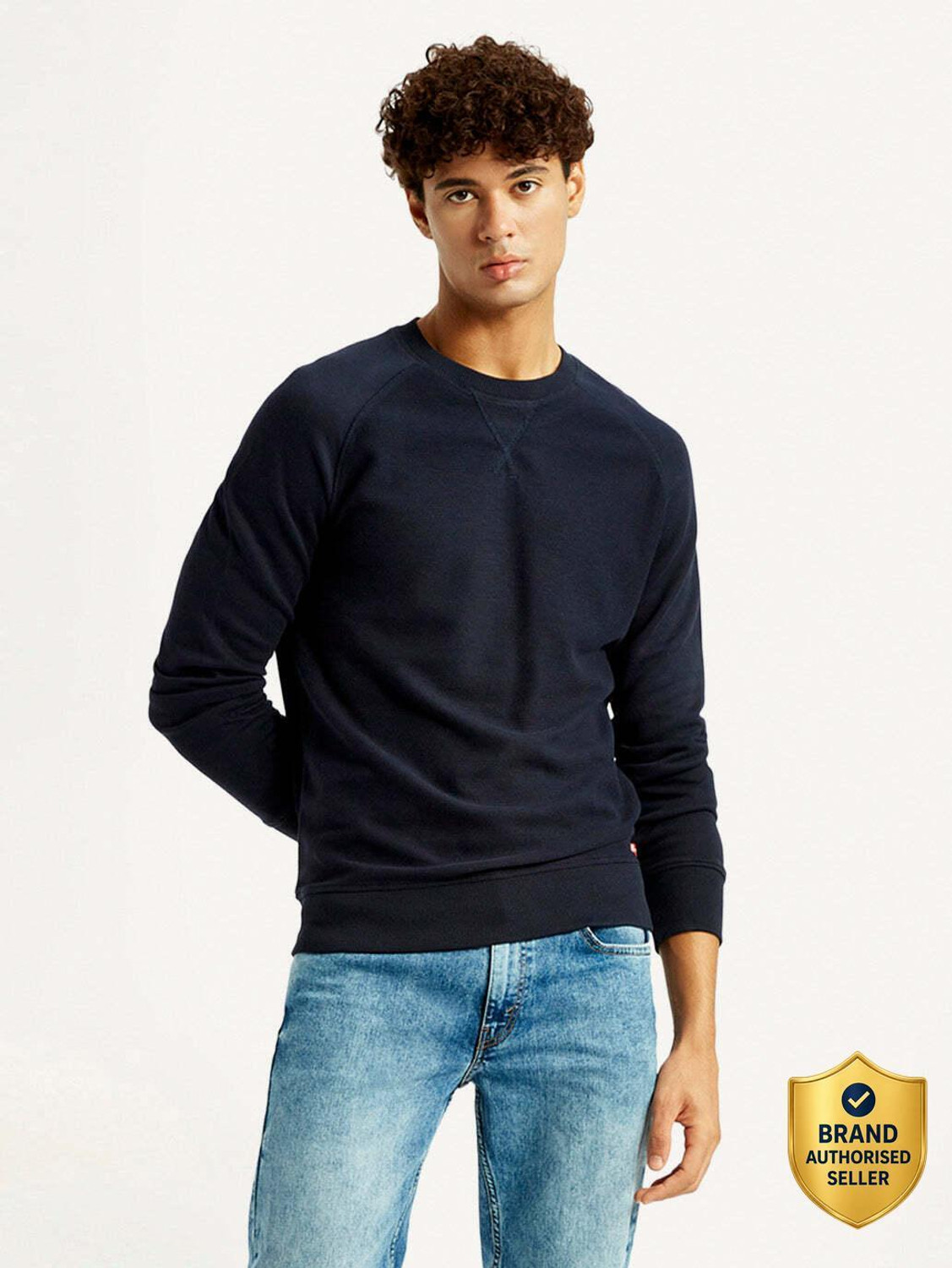 Image of LEVI'S Full Sleeve Solid Men Sweatshirt
