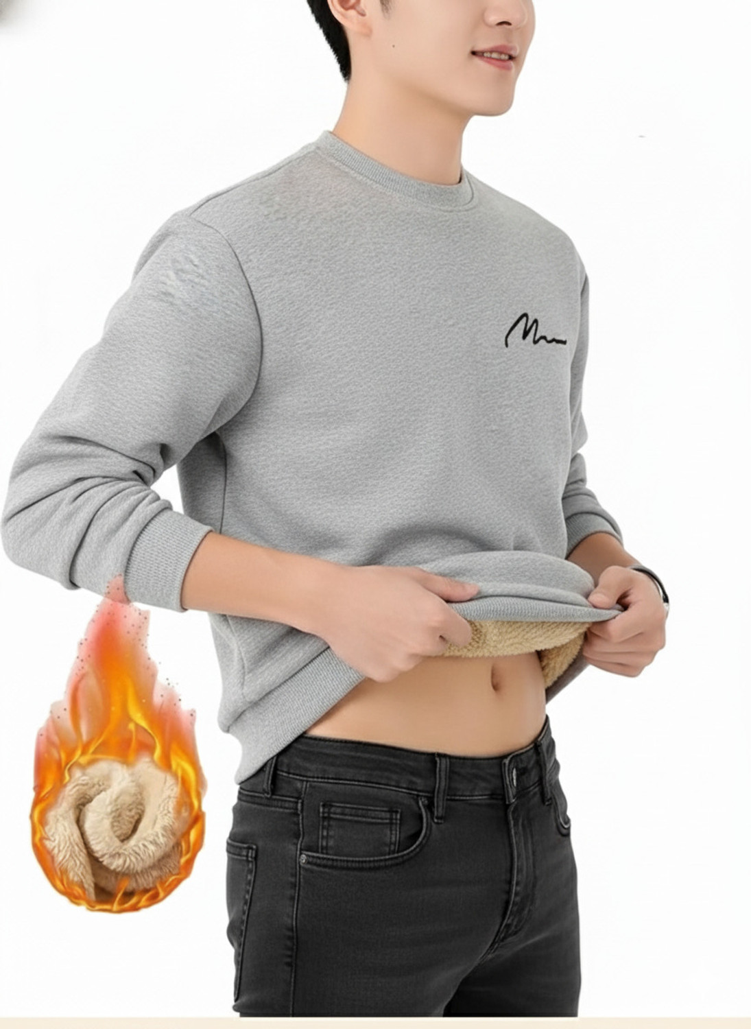 Image of FASHLOOK Men Full Sleeve Solid Sweatshirt