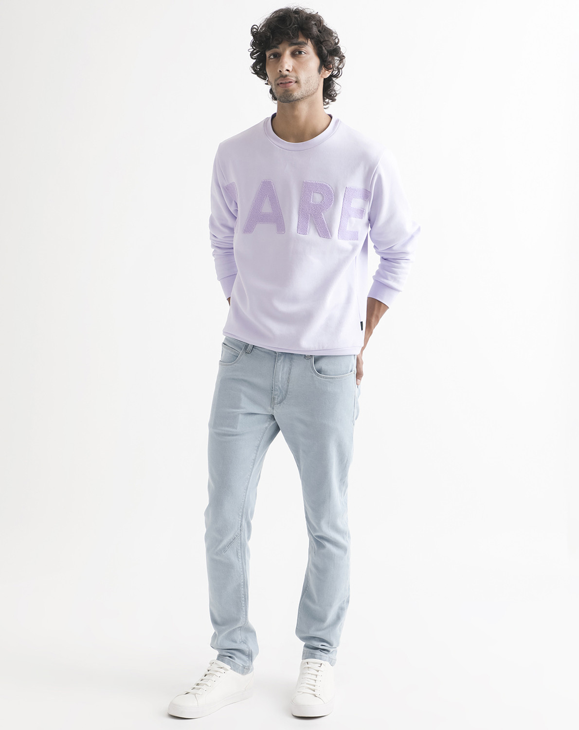 Image of RARE RABBIT Full Sleeve Solid Men Sweatshirt