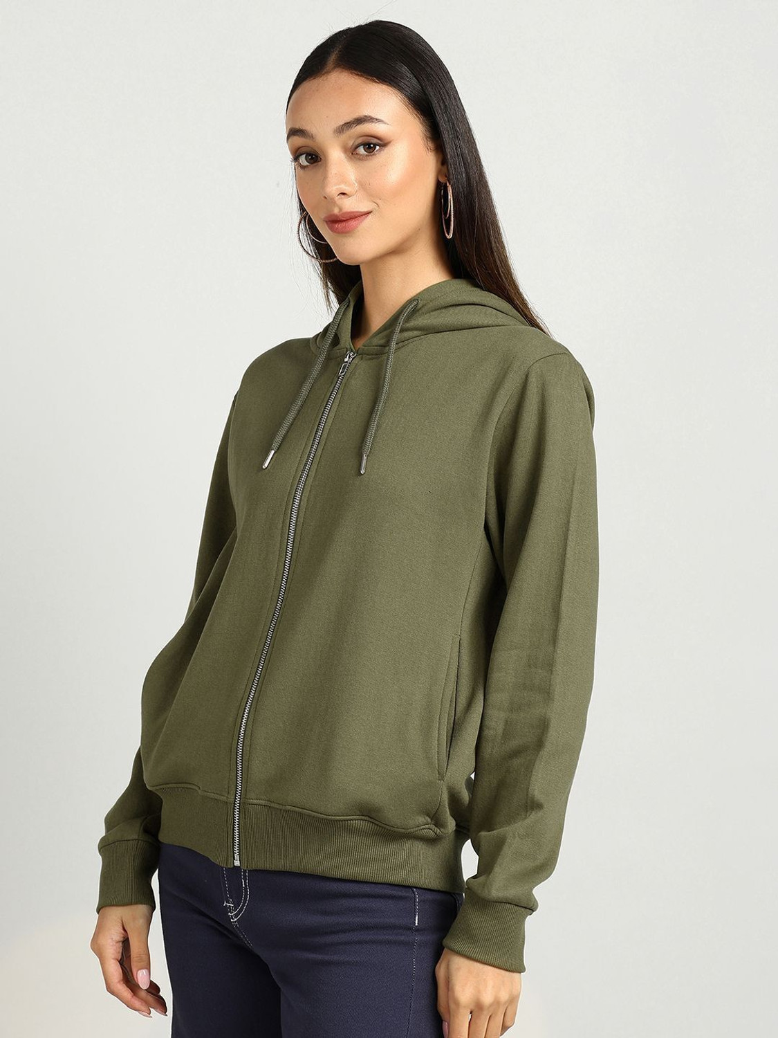 Image of Alan Jones Full Sleeve Solid Women Sweatshirt