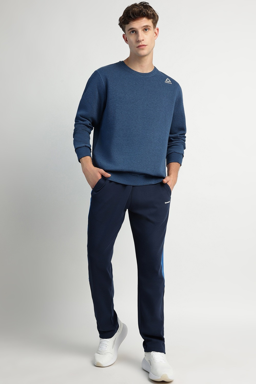 Image of REEBOK Men Full Sleeve Solid Sweatshirt