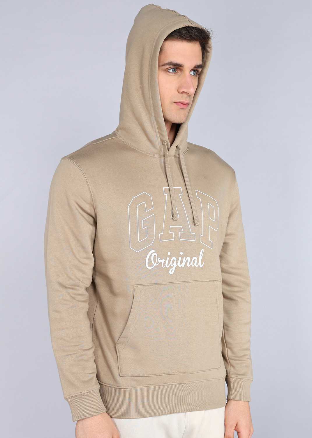 Image of GAP Men Full Sleeve Self Design Hooded Sweatshirt