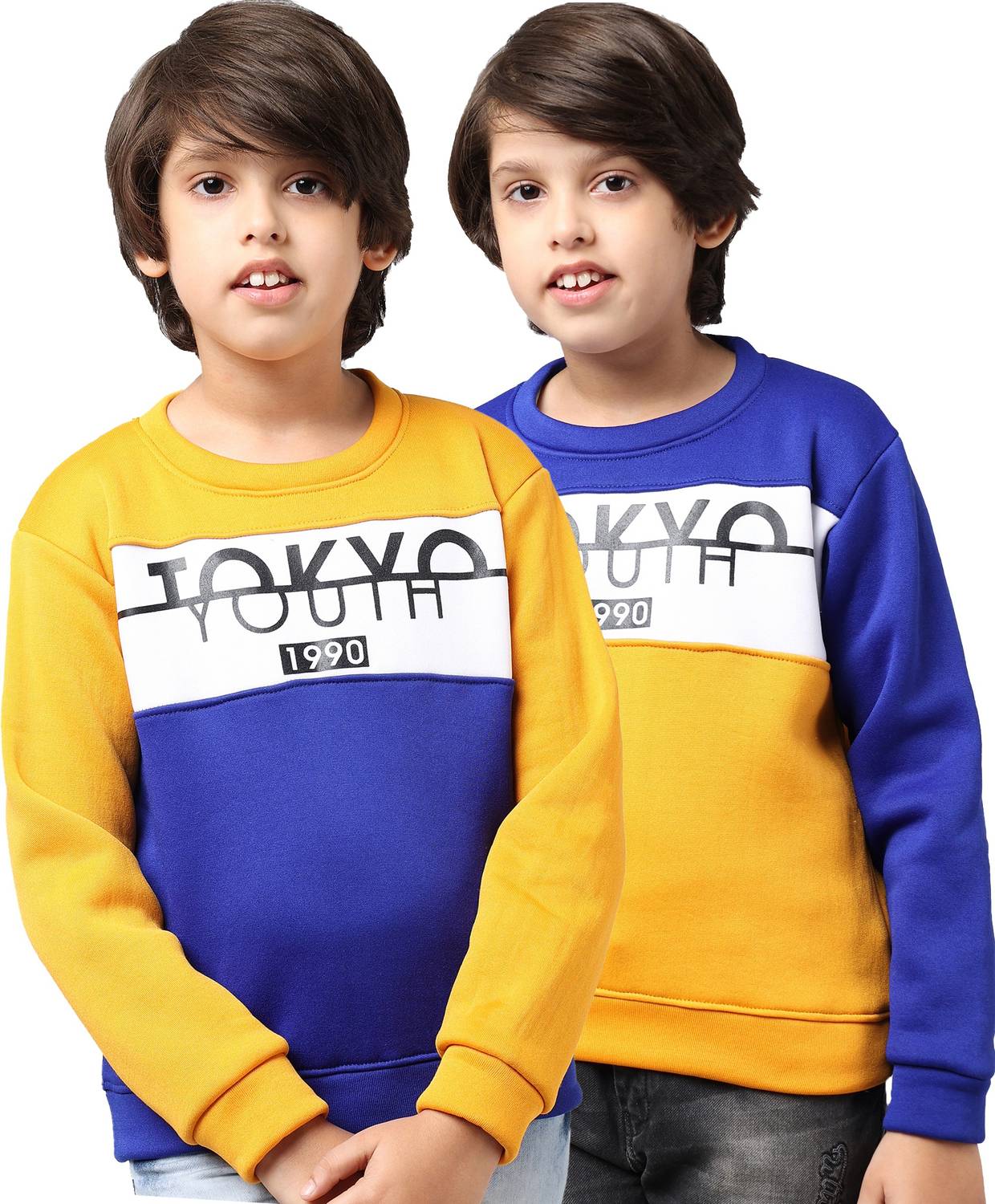 ANIXA Full Sleeve Color Block Boys Sweatshirt