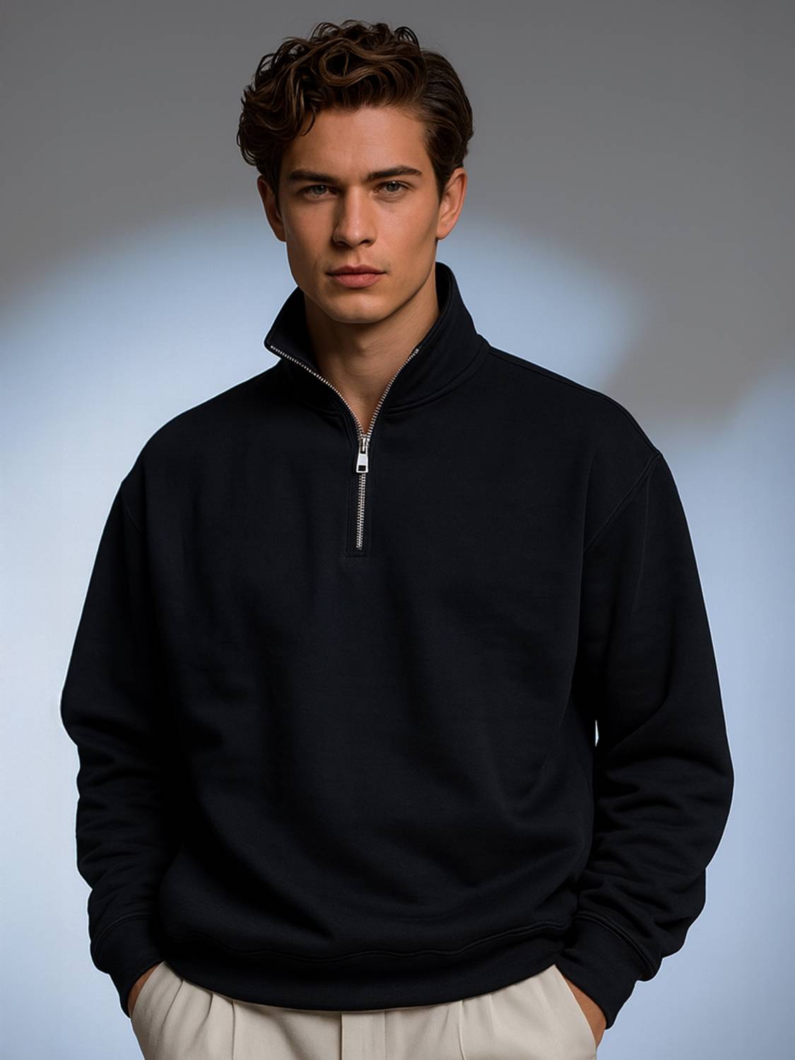 NOBERO Full Sleeve Solid Men Sweatshirt - Image 1