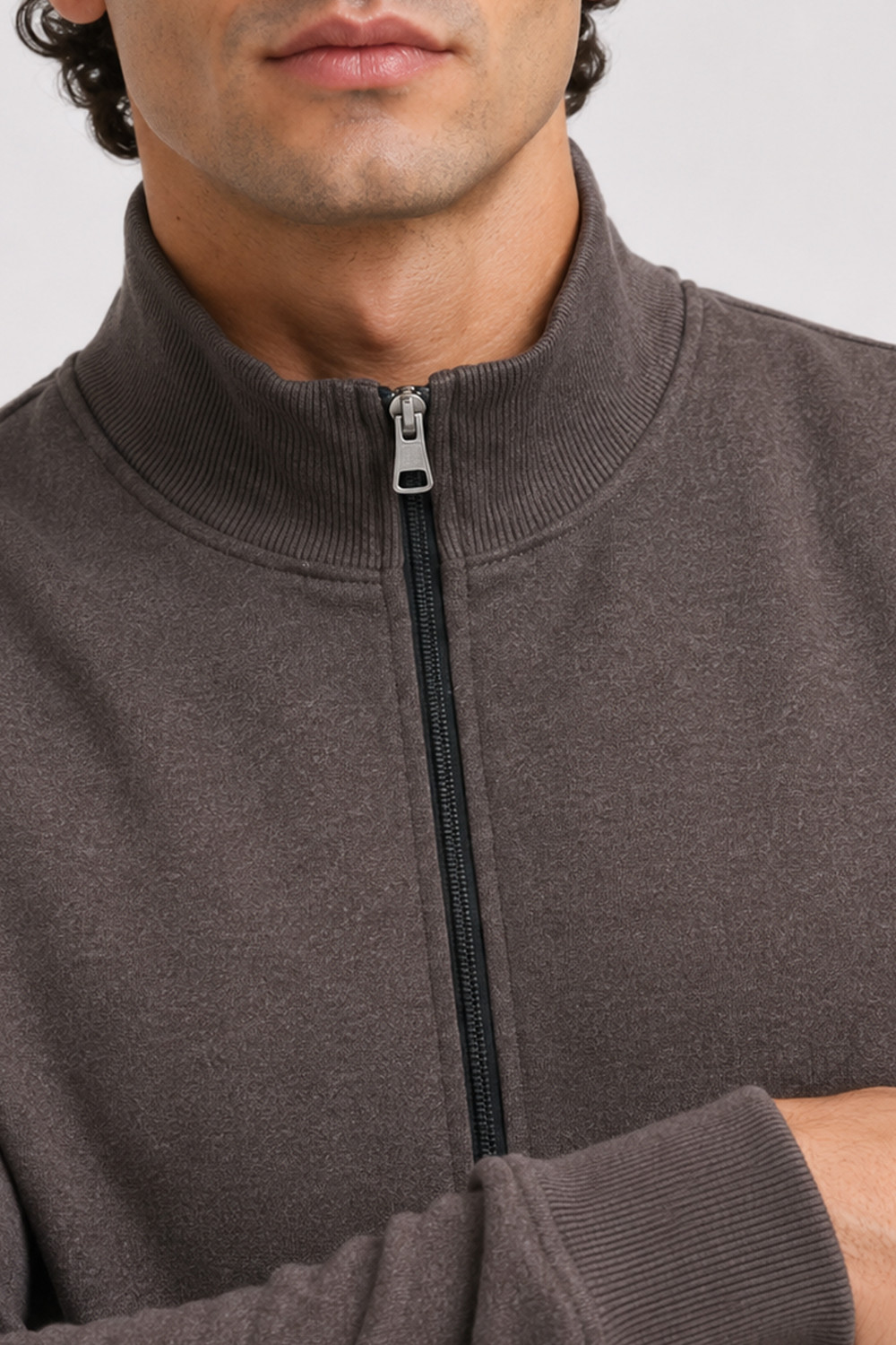 Image of GYRFALCON Full Sleeve Self Design Men Sweatshirt