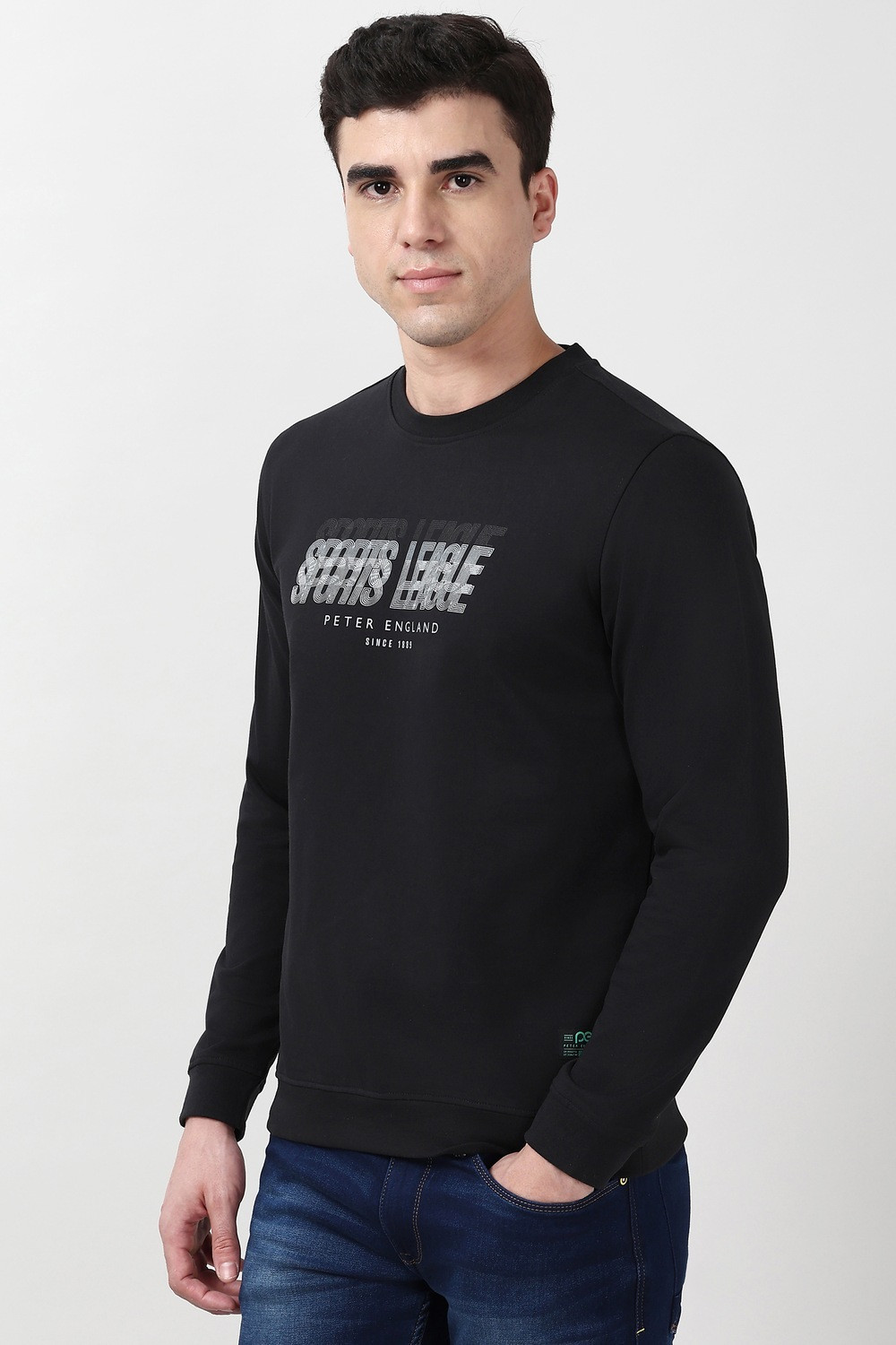 Image of PETER ENGLAND Men Full Sleeve Printed Sweatshirt