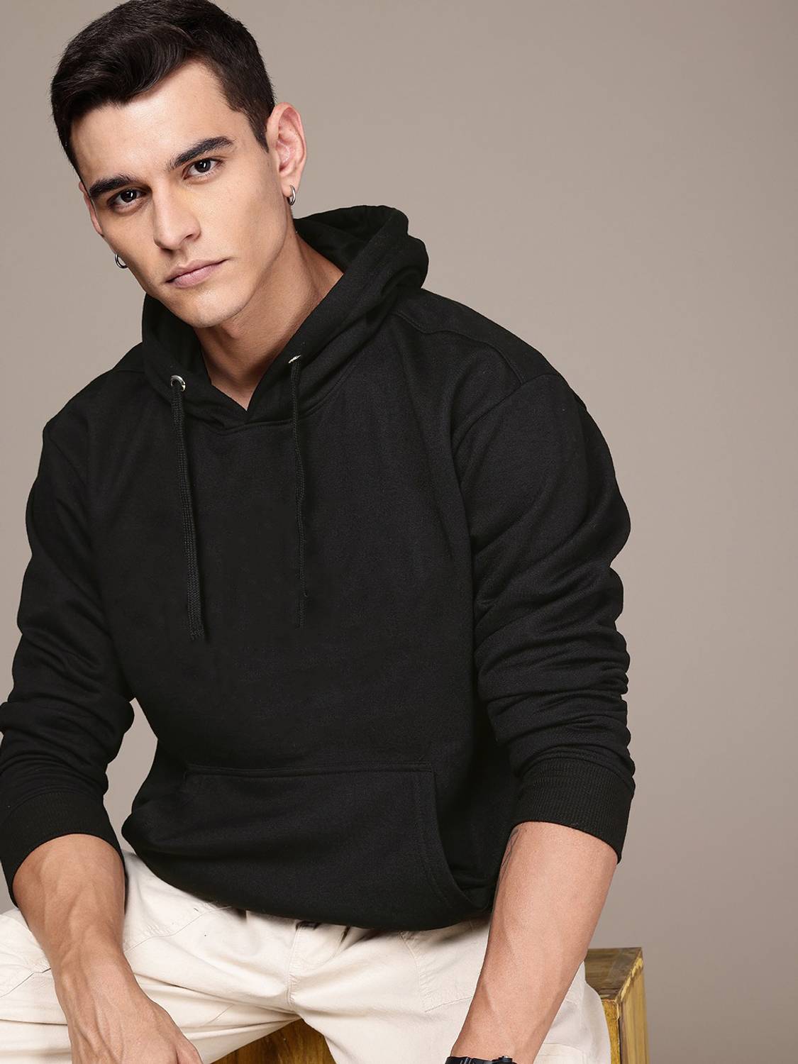 Roadster Full Sleeve Solid Men Sweatshirt - Image 2