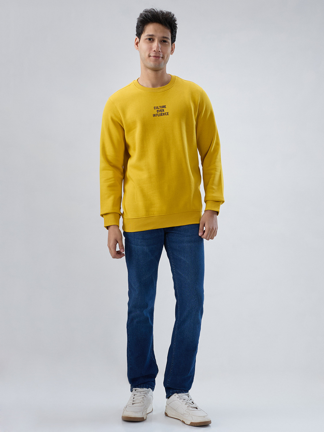 Image of Spykar Full Sleeve Solid Men Sweatshirt