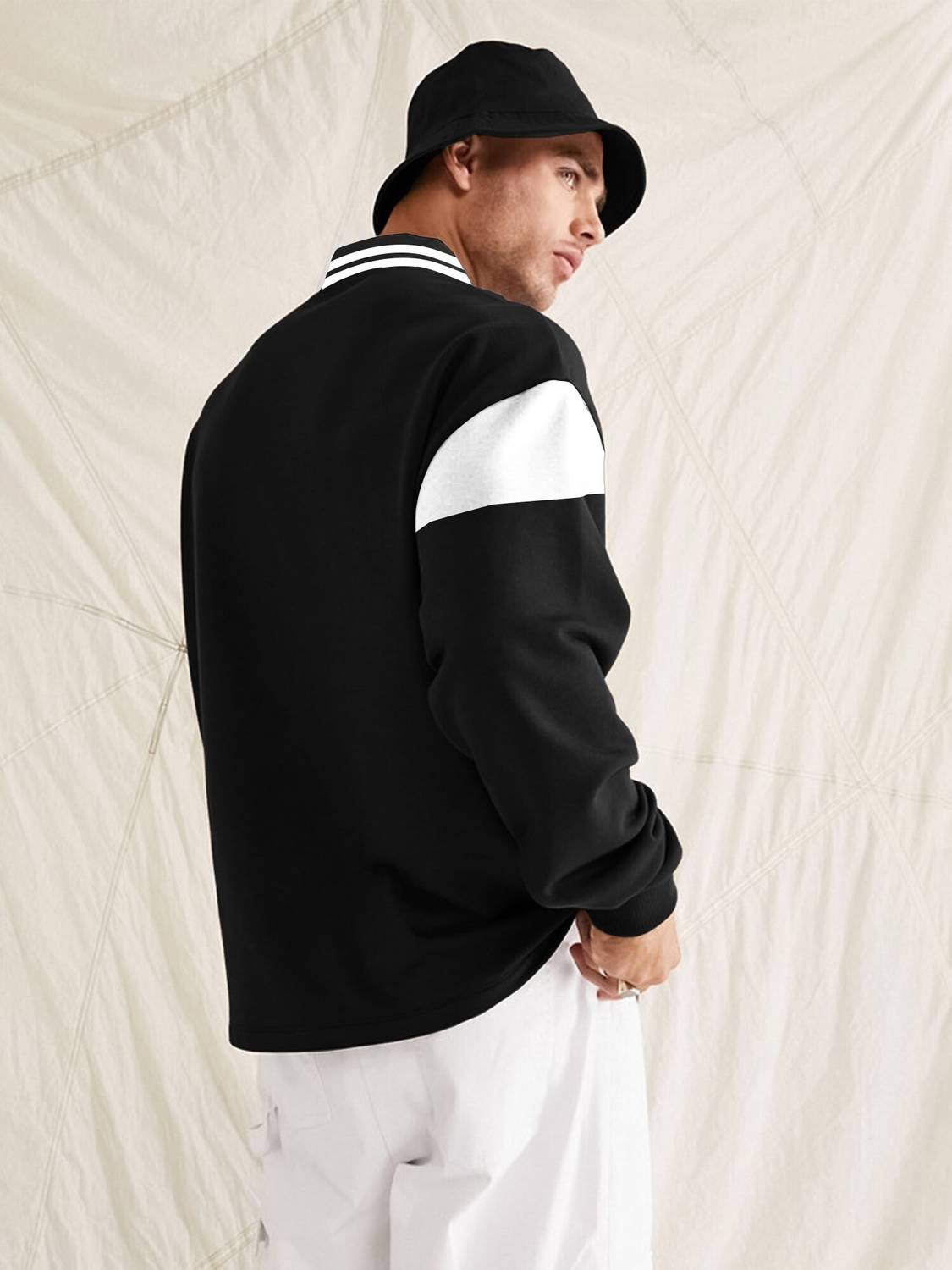 Jump Cuts Printed Men Polo Neck Black T-Shirt - Image 3