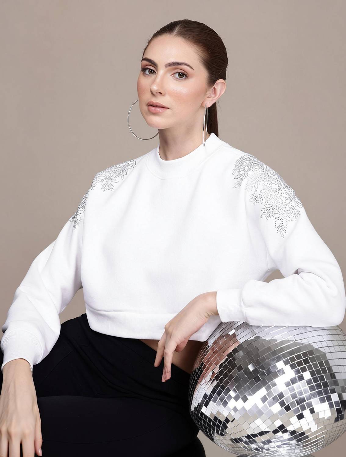 bebe Full Sleeve Printed Women Sweatshirt