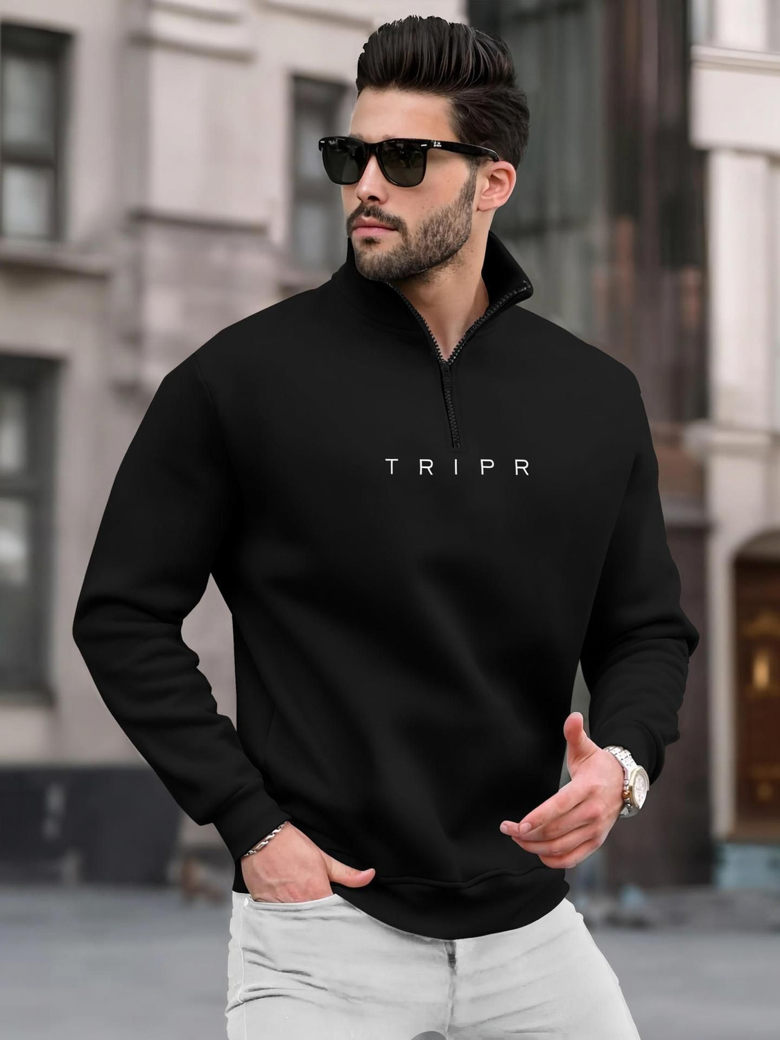 Image of TRIPR Full Sleeve Printed Men Sweatshirt