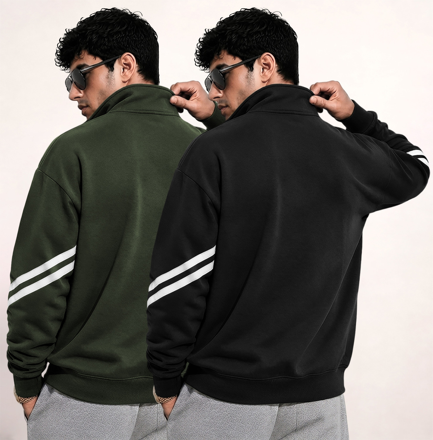 Image of TRIPR Men Full Sleeve Striped Sweatshirt
