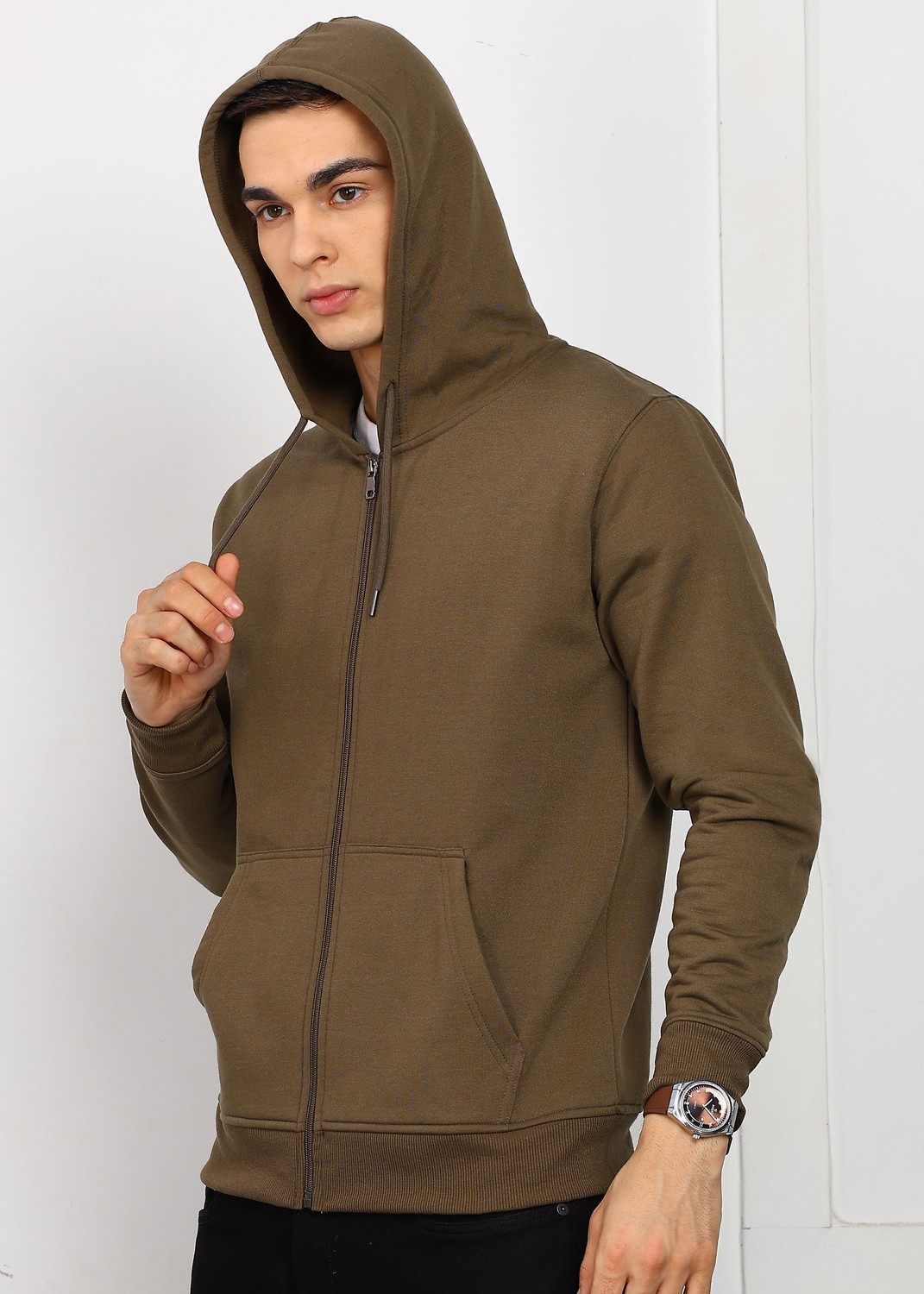 Image of Alan Jones Full Sleeve Solid Men Sweatshirt