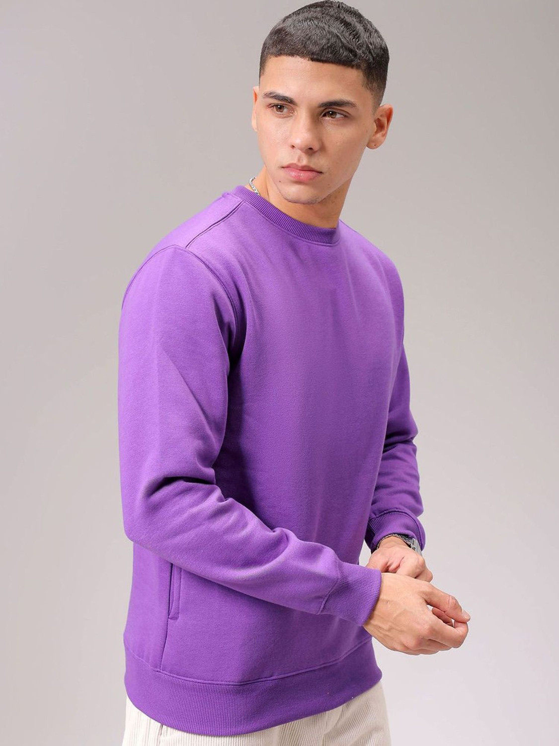 Image of The Indian Garage Co. Full Sleeve Solid Men Sweatshirt
