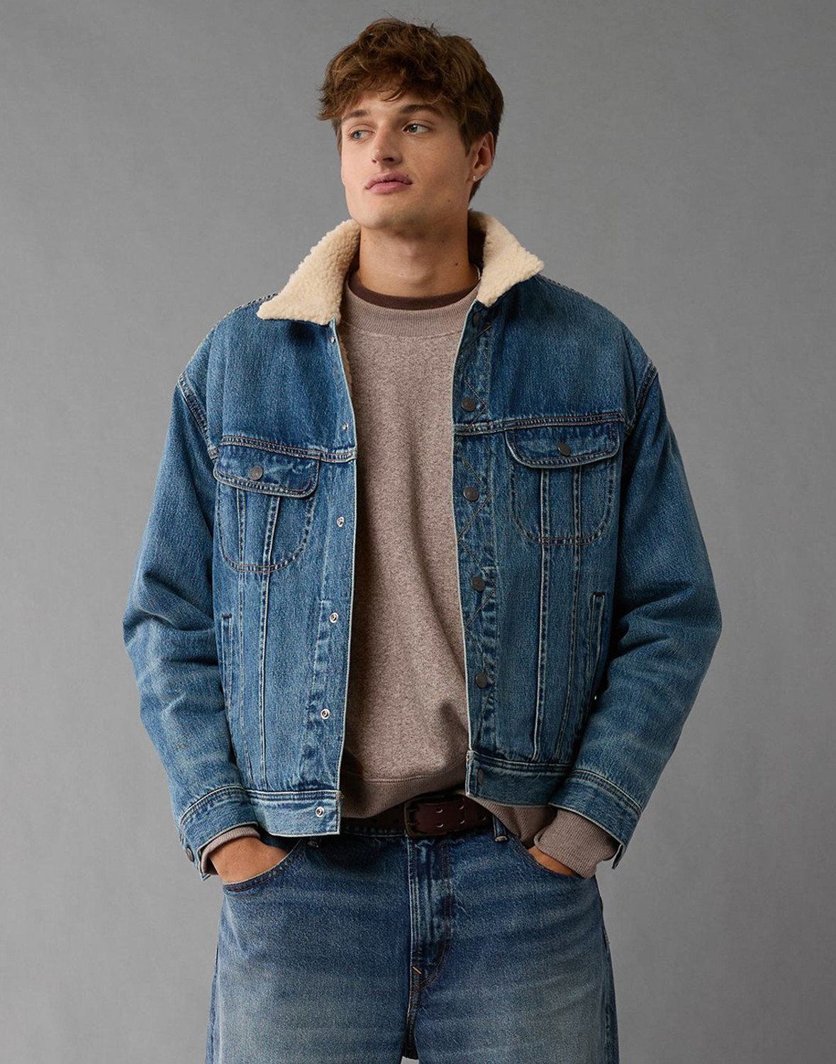 Image of American Eagle Men Full Sleeve Solid Sweatshirt