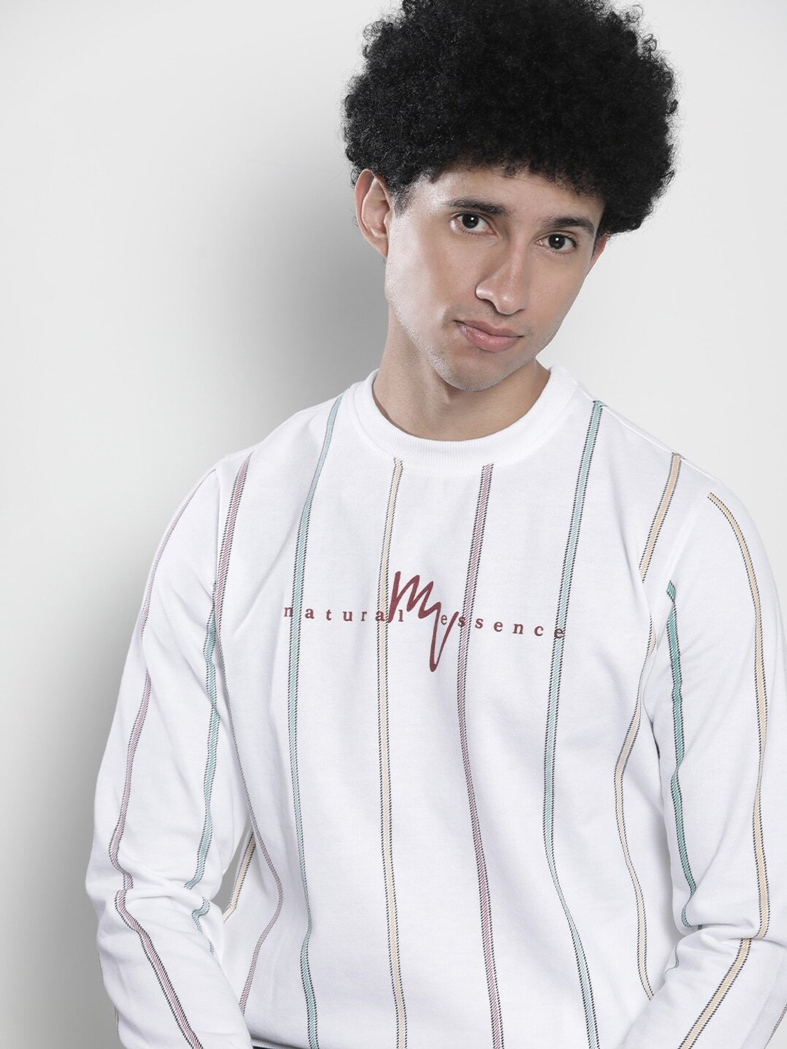 Image of The Indian Garage Co. Full Sleeve Striped Men Sweatshirt