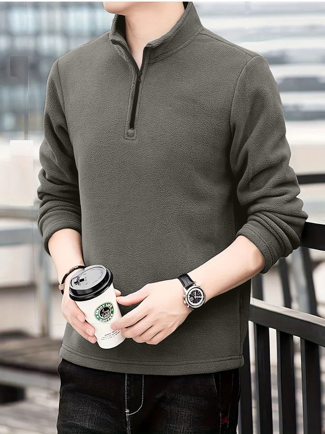 Image of Lripsome Full Sleeve Solid Men Sweatshirt