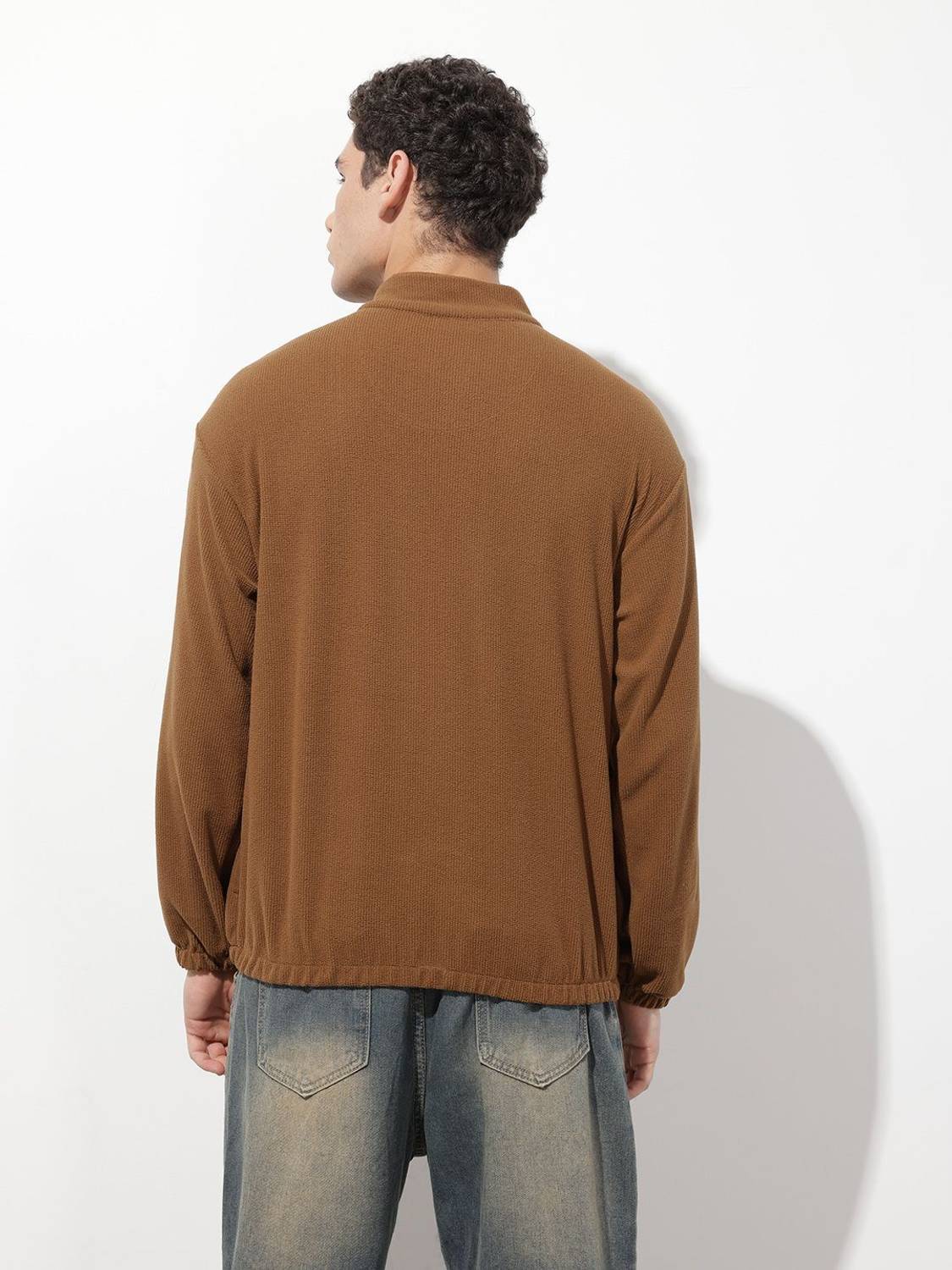 Roadster Men Self Design Full Sleeve Sweatshirt - Image 4