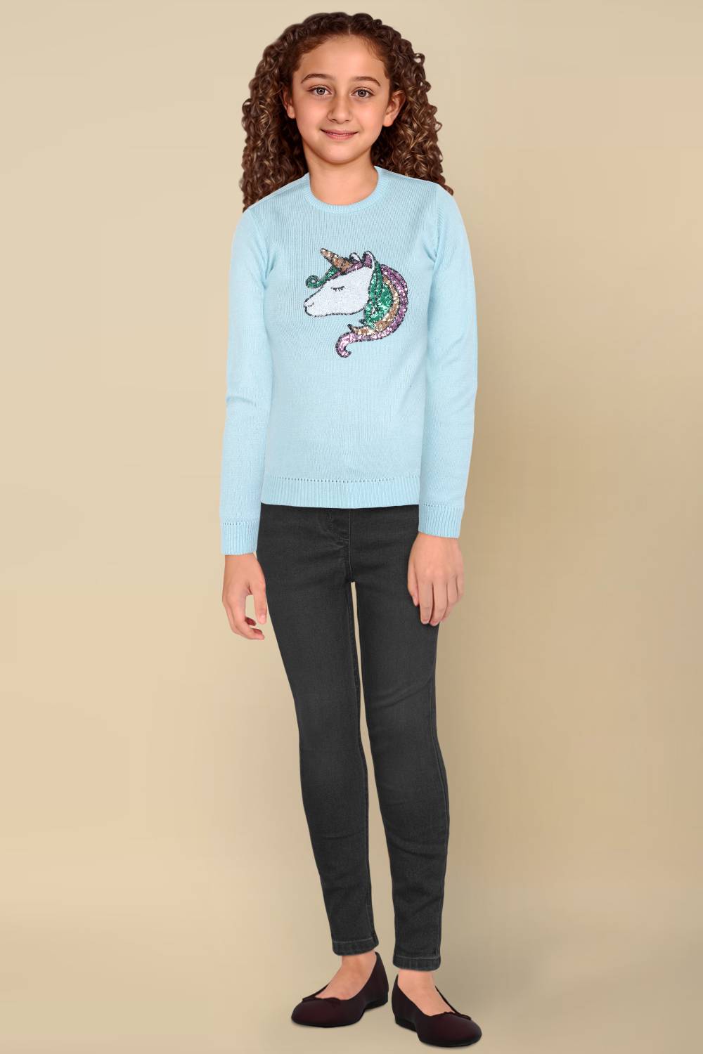 Allen Solly Full Sleeve Embellished Girls Sweatshirt