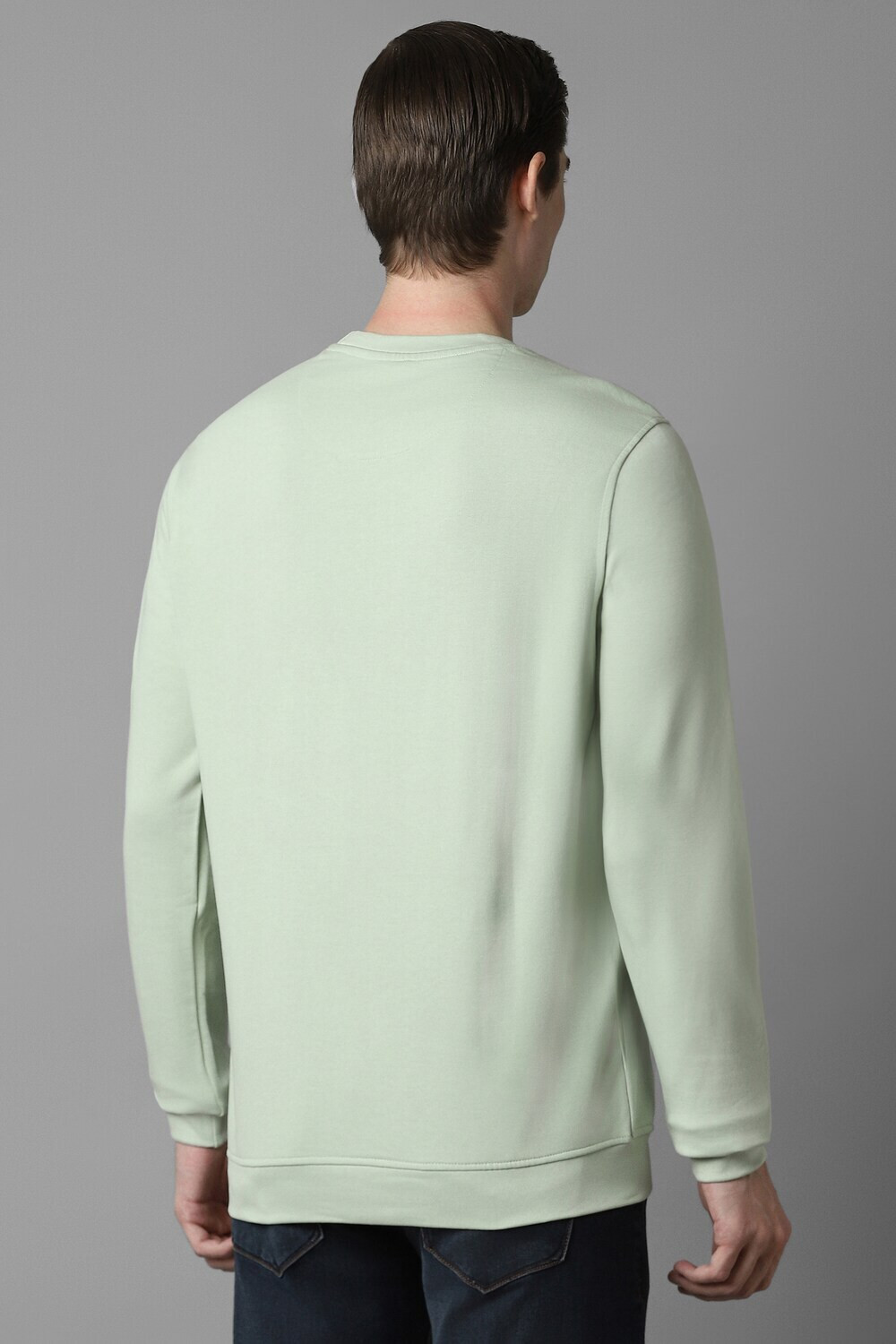 Image of Louis Philippe Jeans Full Sleeve Solid Men Sweatshirt