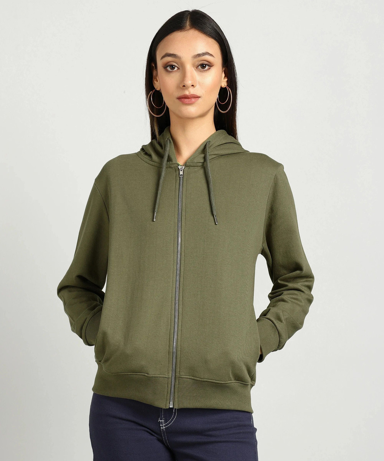 Image of Alan Jones Full Sleeve Solid Women Sweatshirt