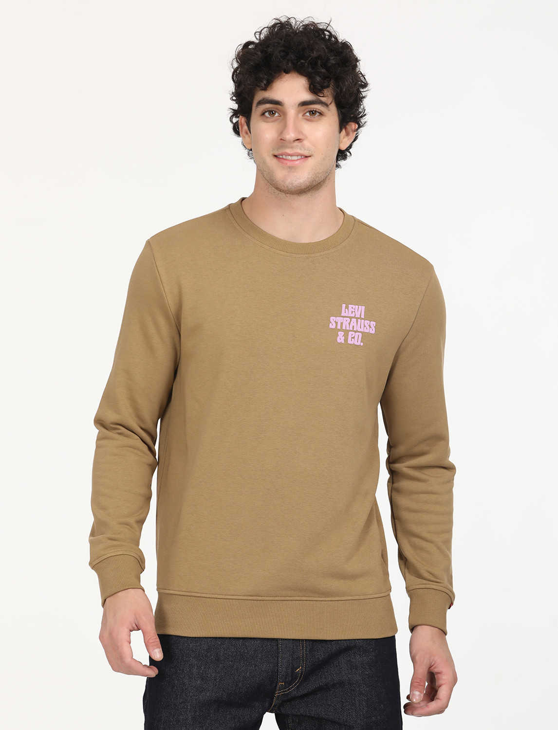 Image of LEVI'S Men Full Sleeve Solid Sweatshirt
