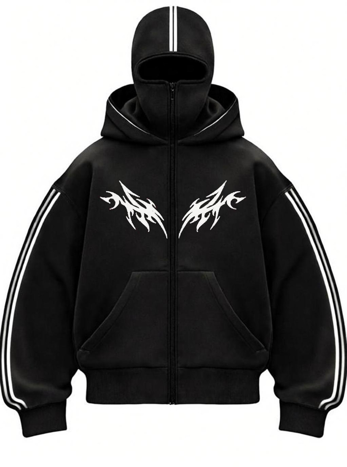 Image of Meerza Men & Women Full Sleeve Printed Hooded Sweatshirt
