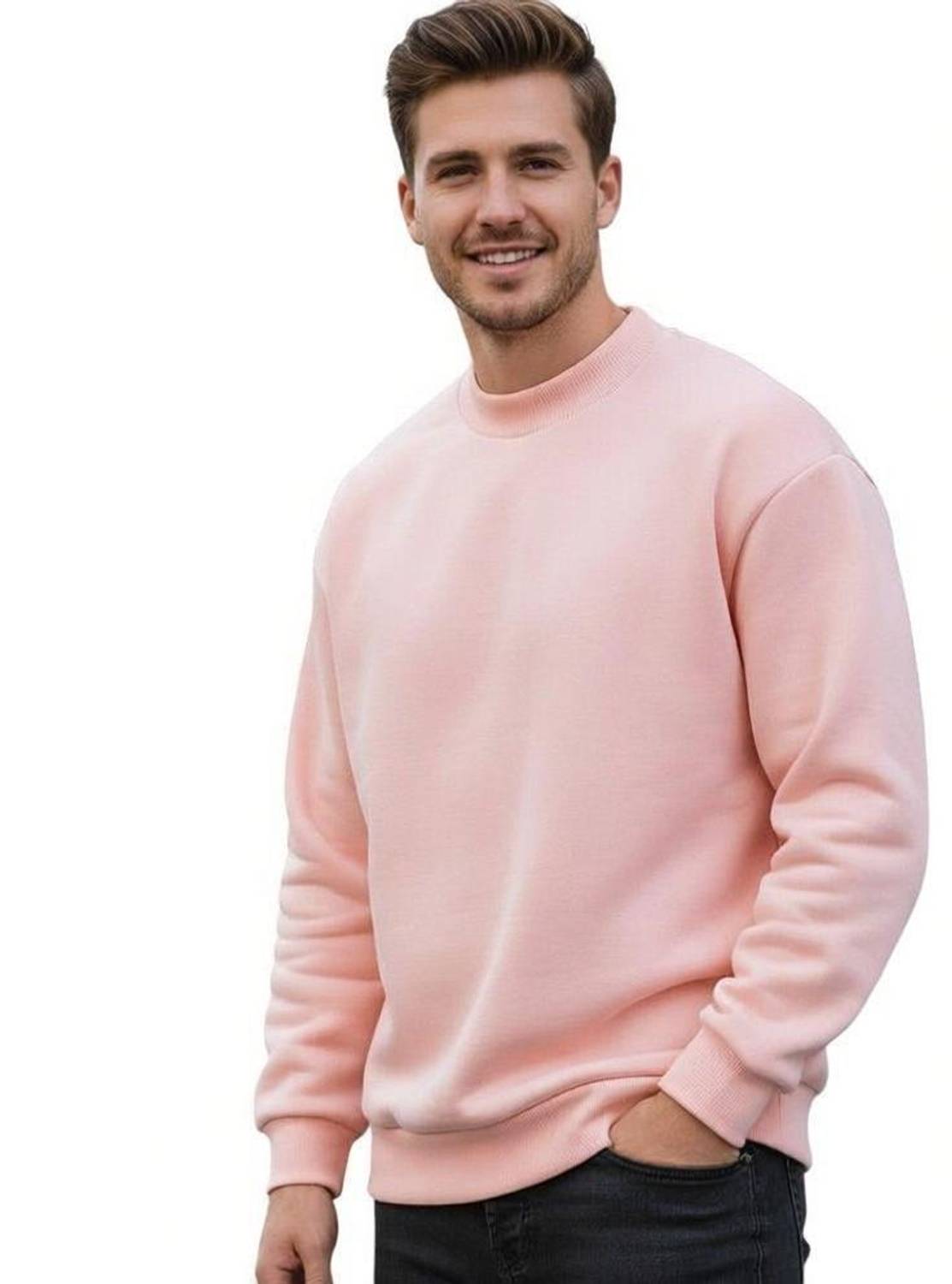 Attirea Full Sleeve Solid Men Sweatshirt