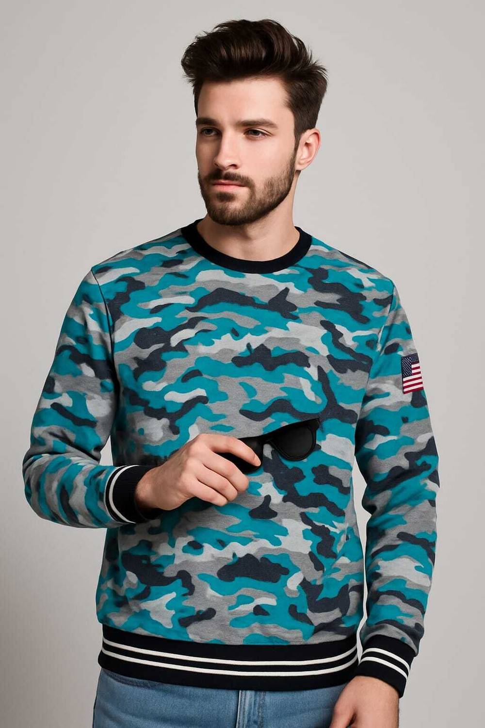 Austin Wood Full Sleeve Color Block Men Sweatshirt