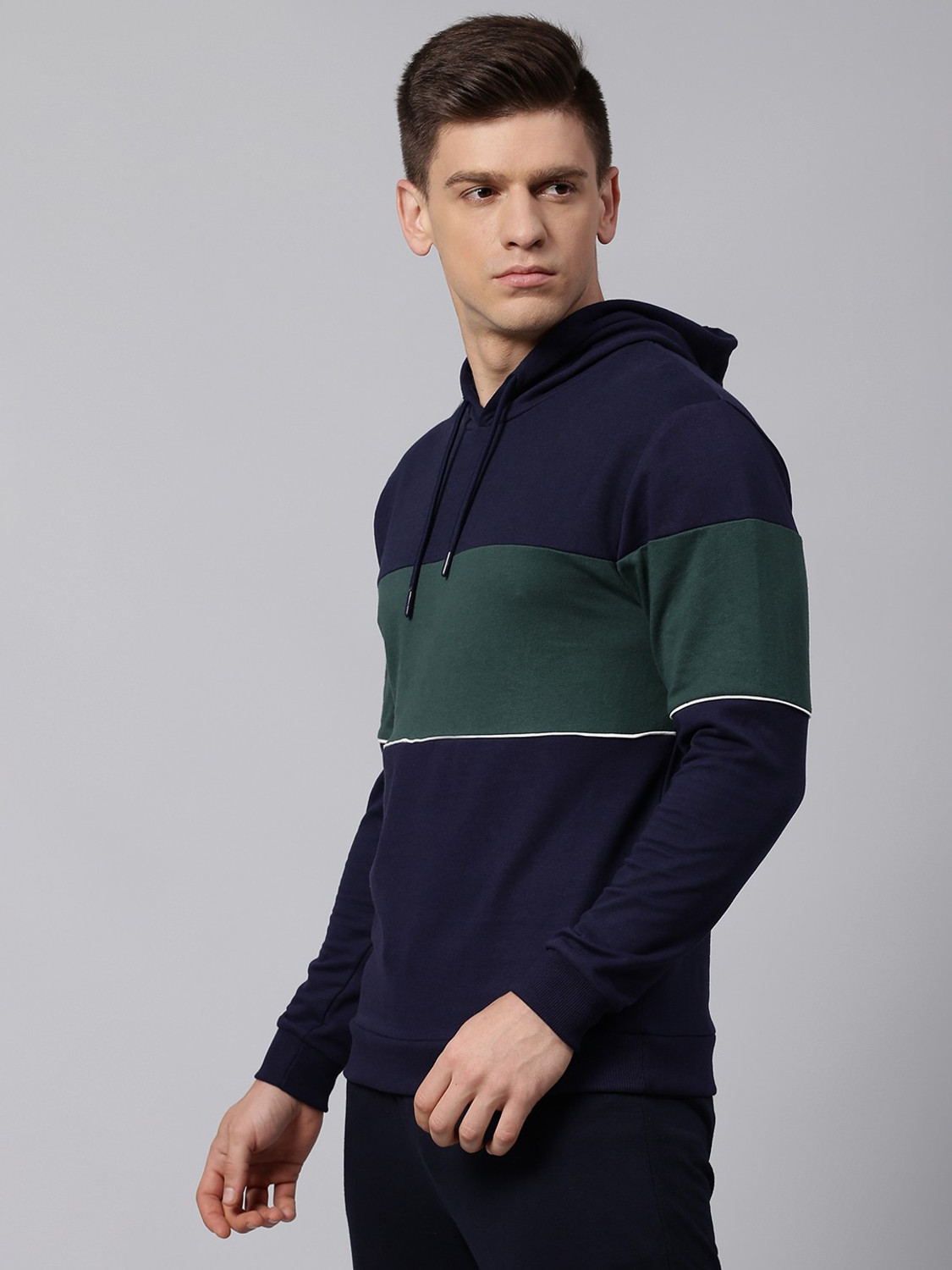 Image of Dennis Lingo Full Sleeve Color Block Men Sweatshirt