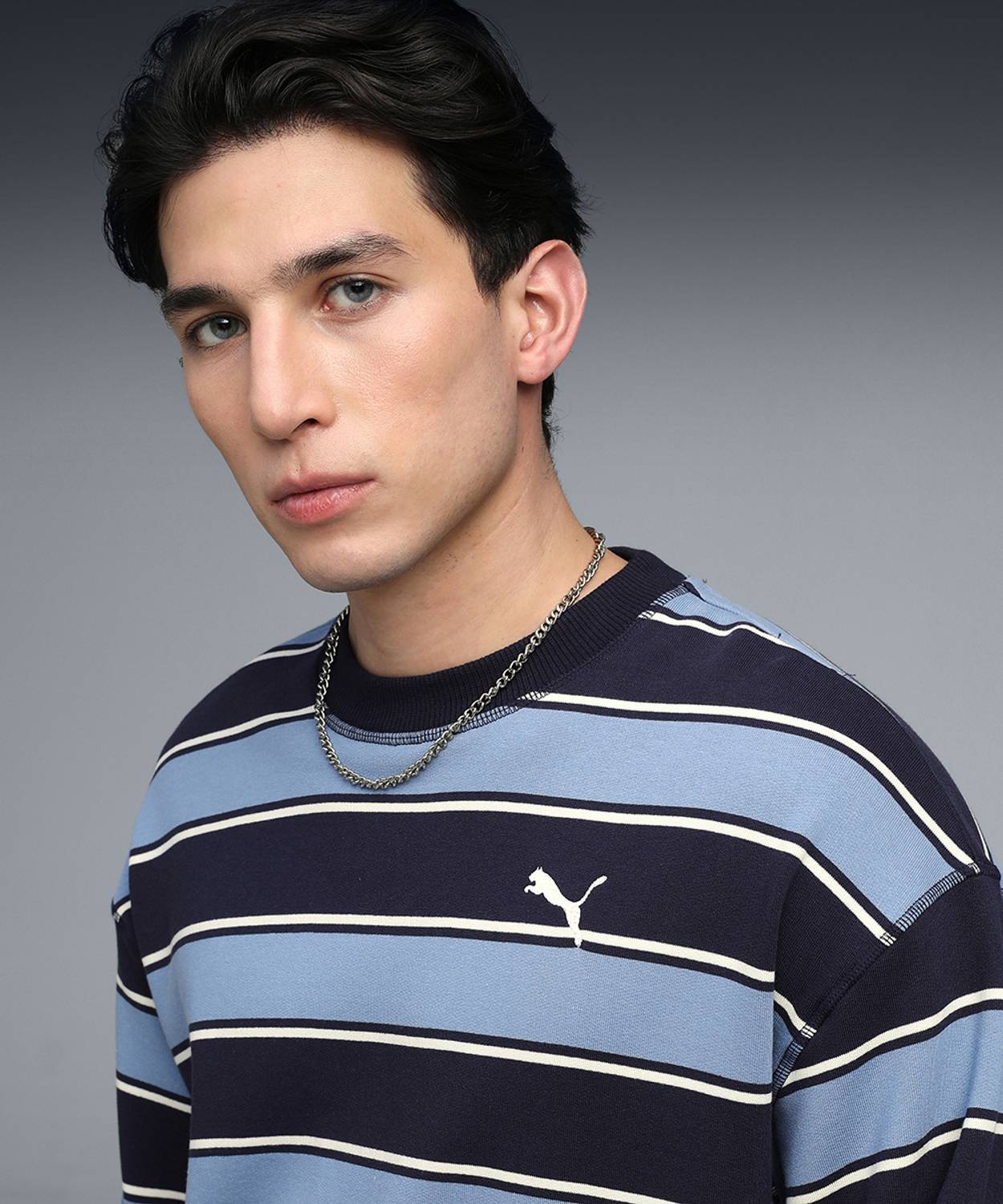 Men & Women Full Sleeve Striped Sweatshirt - Image 2