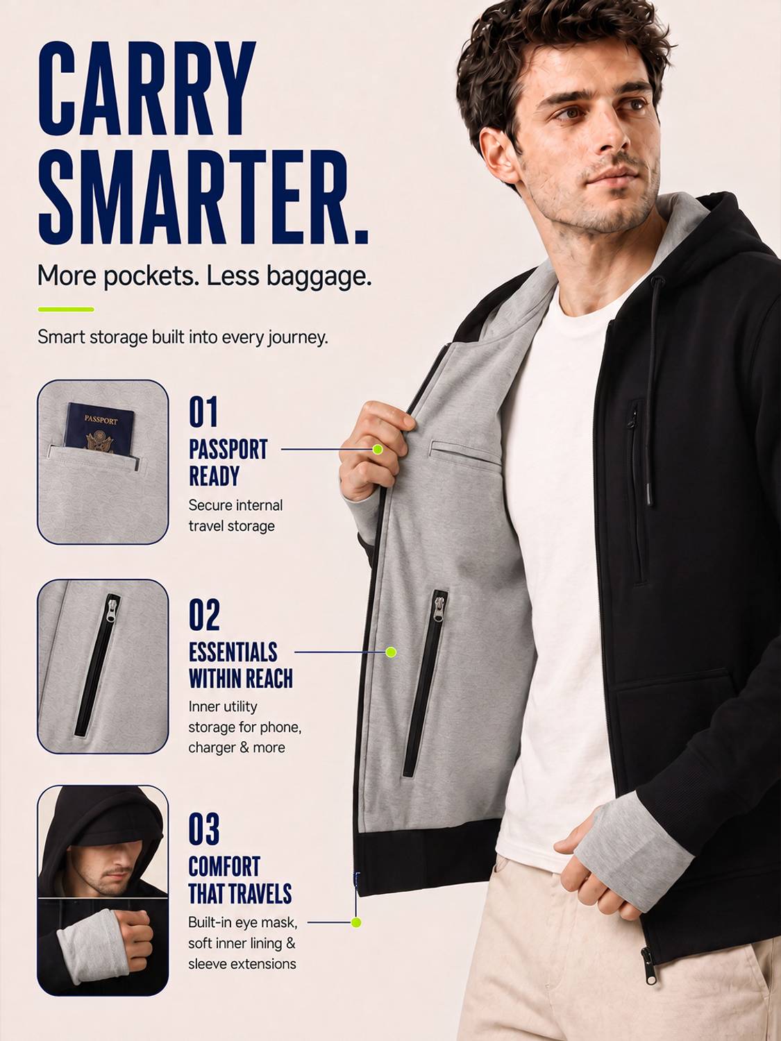 NOBERO Men's Full Sleeve Solid Sweatshirt - Image 3