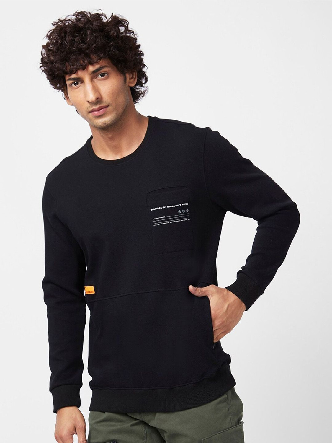 Image of Spykar Men Full Sleeve Printed Sweatshirt