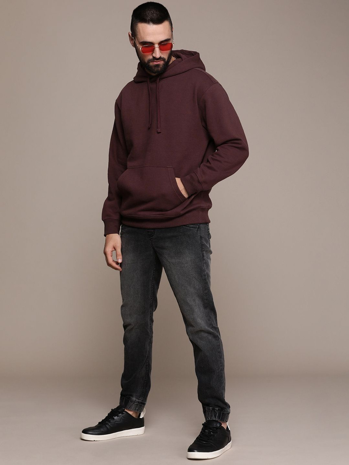 Image of Roadster Full Sleeve Solid Men Reversible Sweatshirt