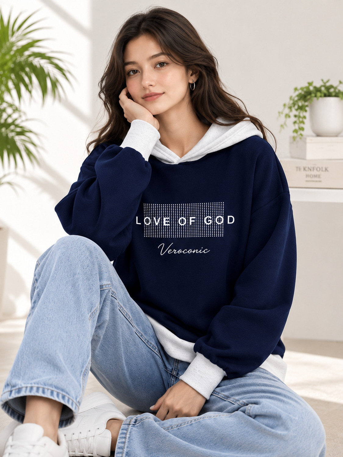 Image of Veroconic Women Full Sleeve Graphic Print Hooded Sweatshirt