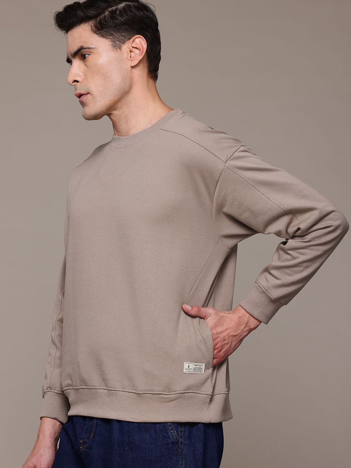 Image of Roadster Full Sleeve Solid Men Sweatshirt