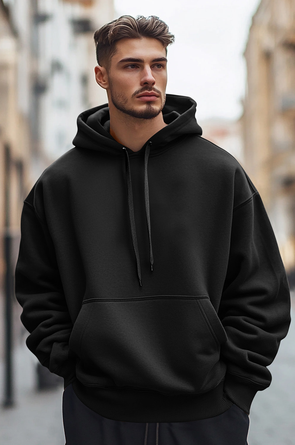 Image of Garmix Men Full Sleeve Graphic Print Hooded Sweatshirt