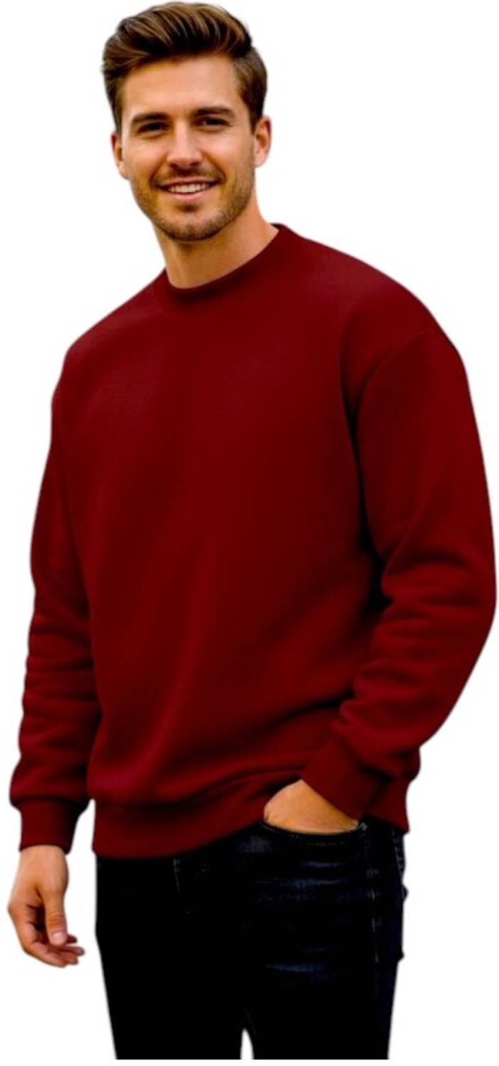 Attirea Full Sleeve Solid Men Sweatshirt