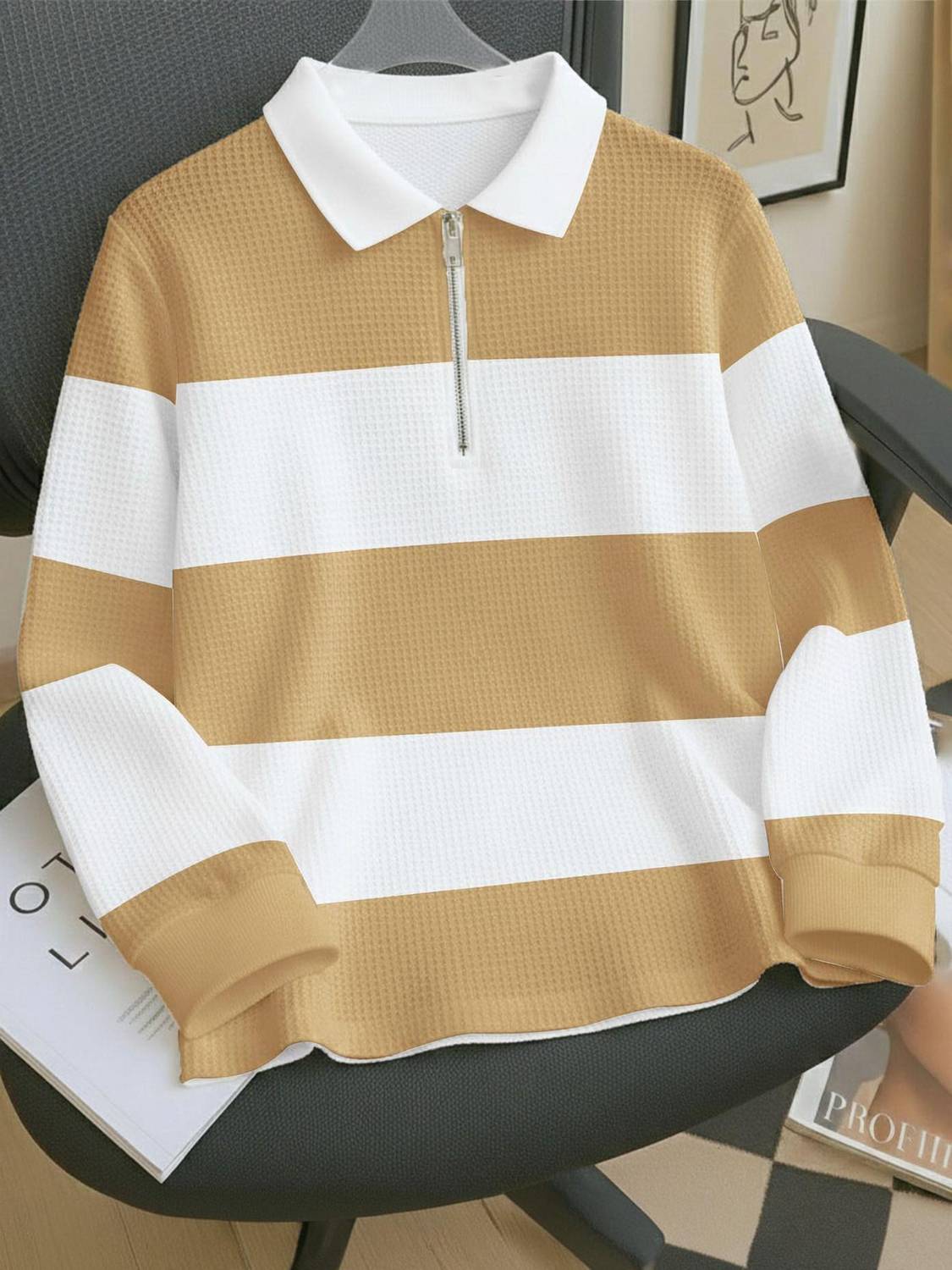 AUSK Full Sleeve Striped Men Sweatshirt
