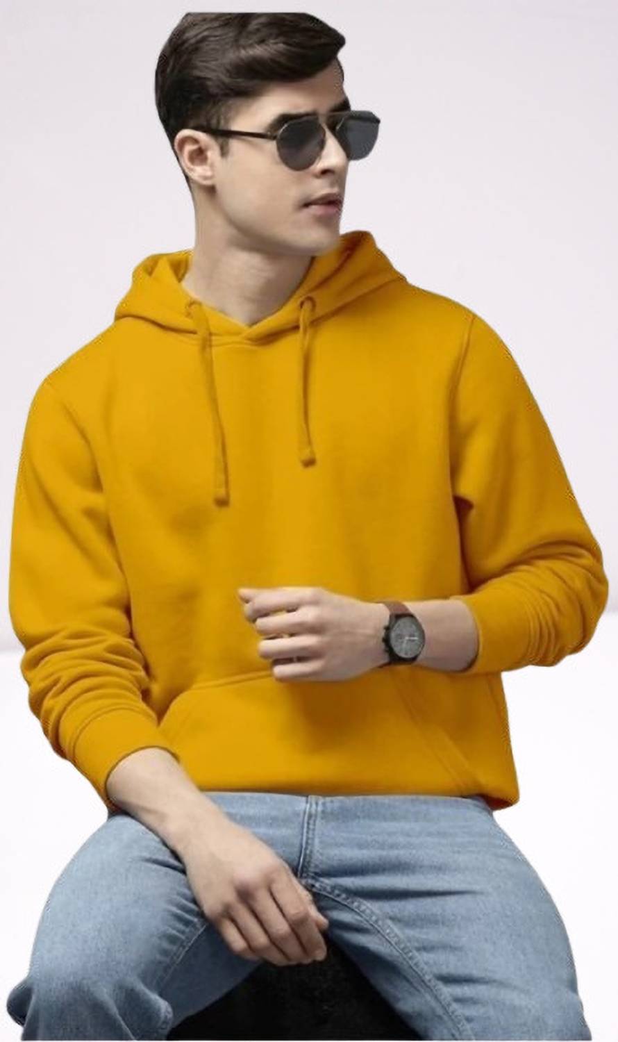 Ashkart Full Sleeve Solid Men Sweatshirt