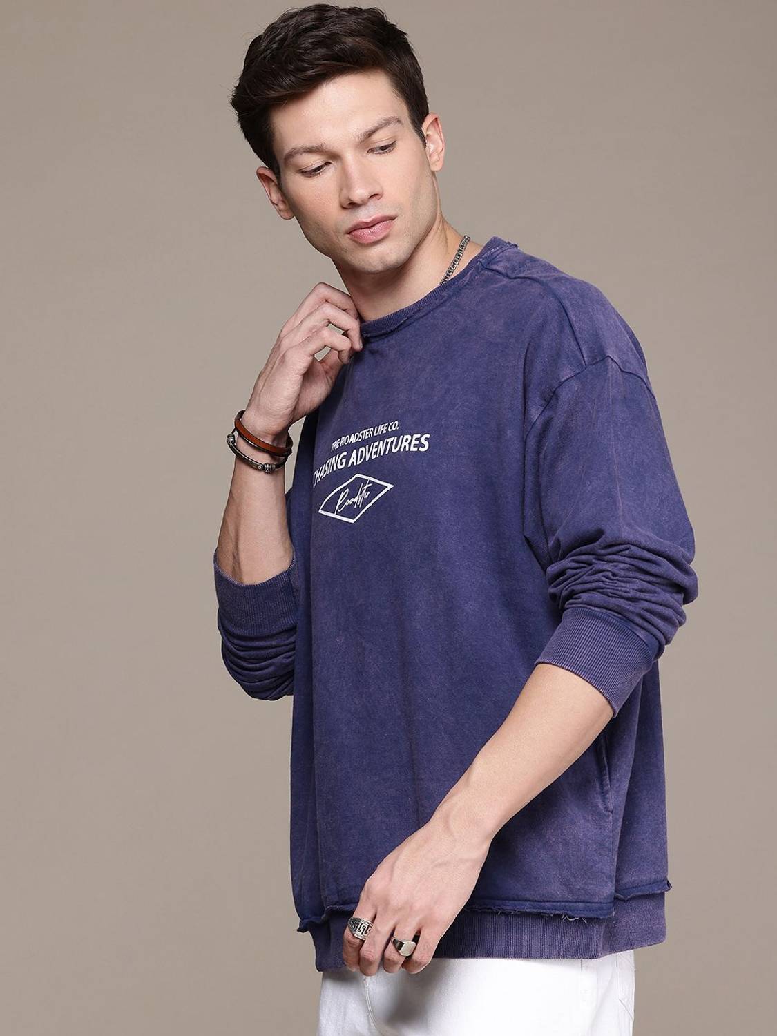 Roadster Men Full Sleeve Printed Sweatshirt - Image 3