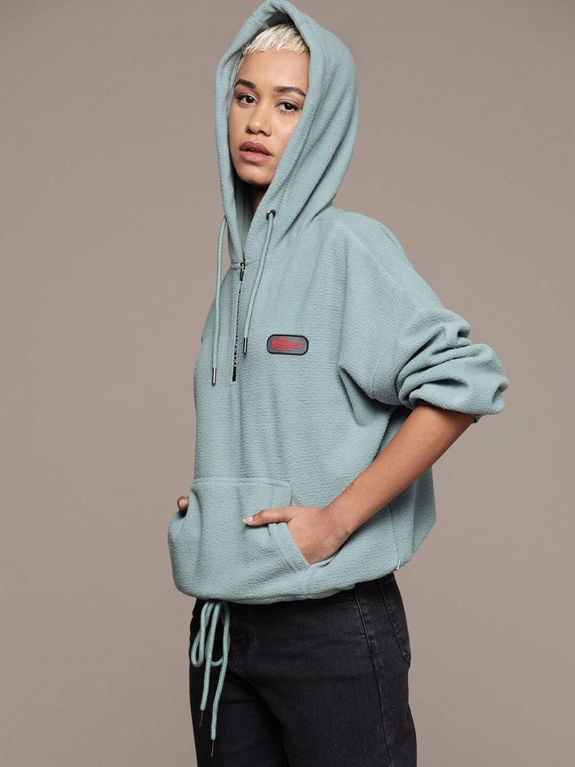 Image of Roadster Full Sleeve Self Design Women Sweatshirt