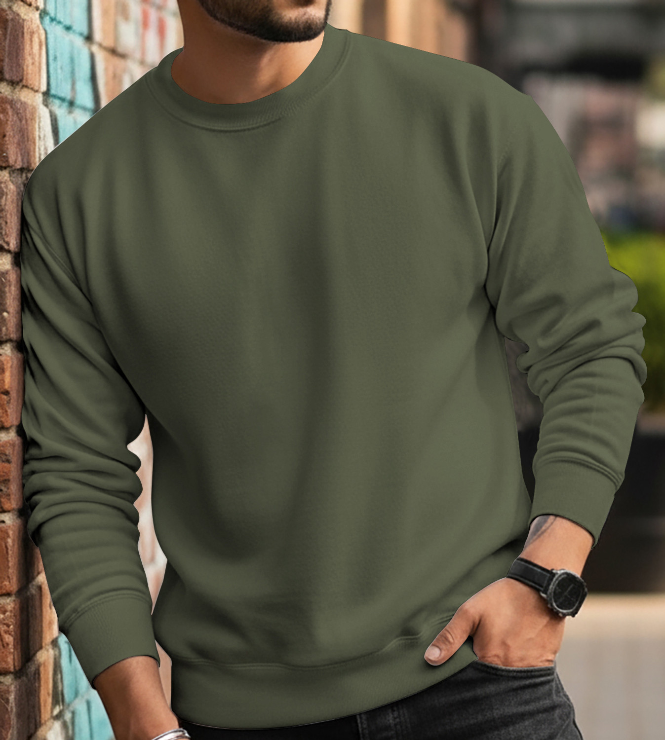 Image of ORIGINAL CREATOR Full Sleeve Solid Men Sweatshirt