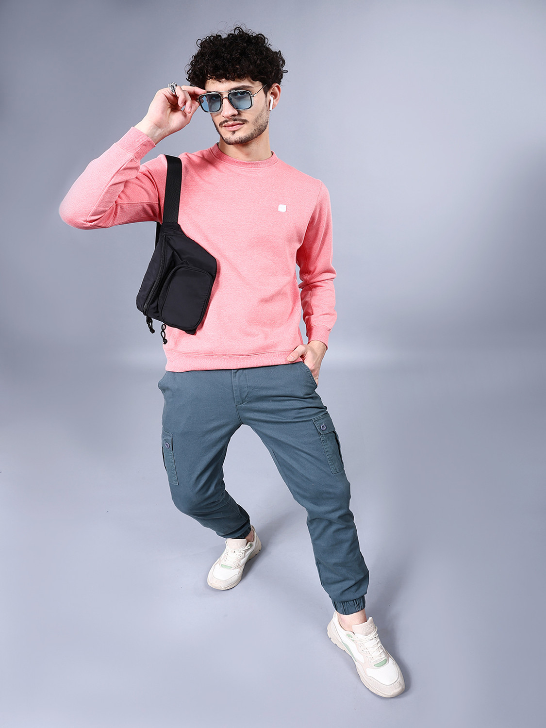 Image of The Indian Garage Co. Full Sleeve Self Design Men Sweatshirt